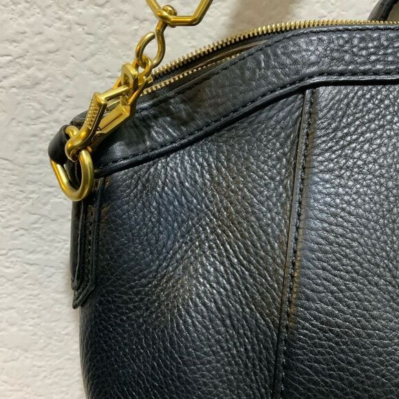 J. Crew Pebbled Leather Tartine Satchel black Trapeze - Picture 13 of 15